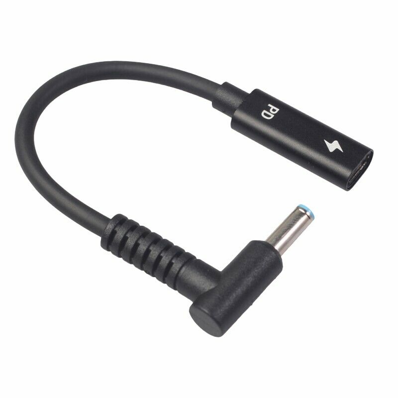 4X(USB Type C Female to HP4506 Male 90° Adapter Cable 4.5X3.0mm Plug Dc PowR6L7)
