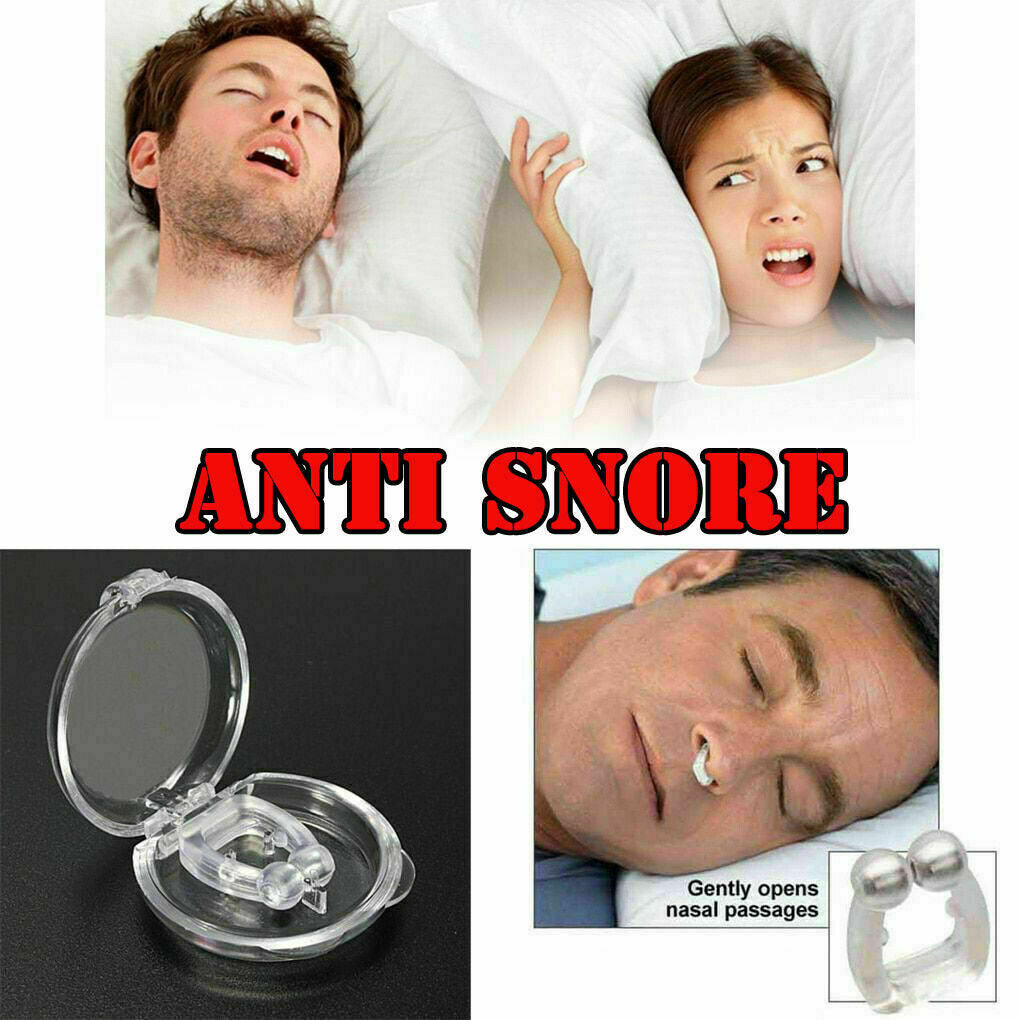 2 Snore Free Nose Clip Solution Cure Stop Snoring Sleep Magnetic Ring Night Anti