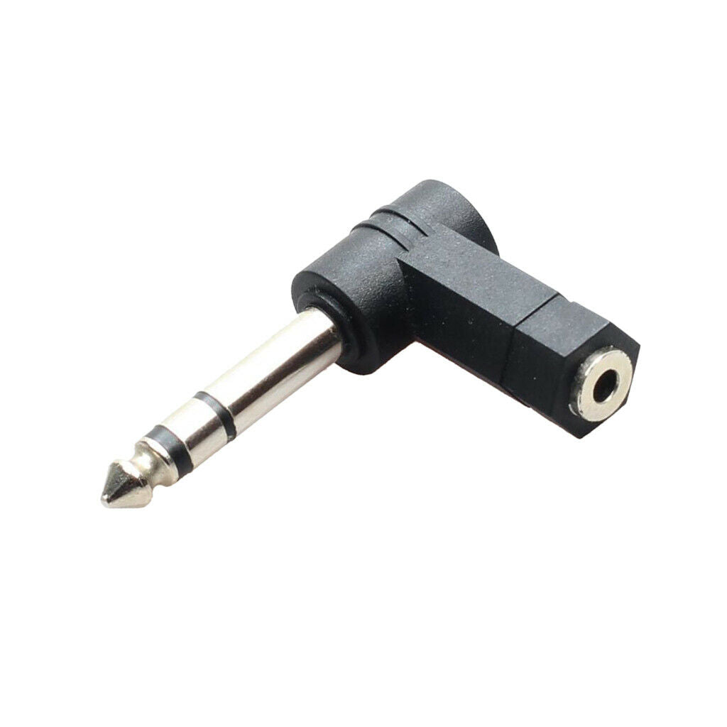 3.5mm Stereo Female to 6.35mm 1/4"Male Right Angle Headphone Audio Adapter
