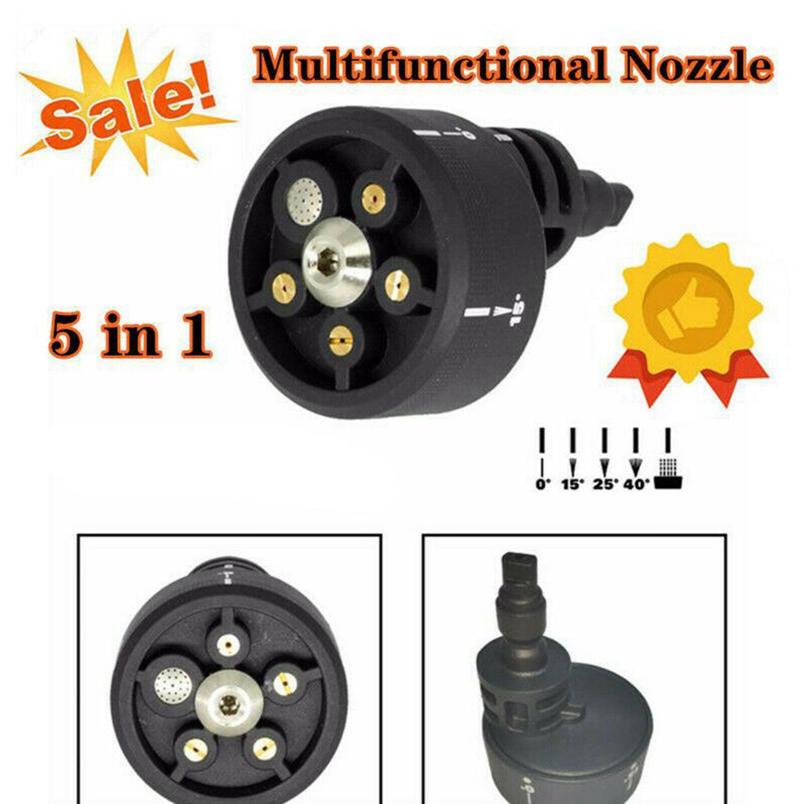 5-in-1 Multi-functional Rotary Pressure Washer Spray Nozzle Adjustable