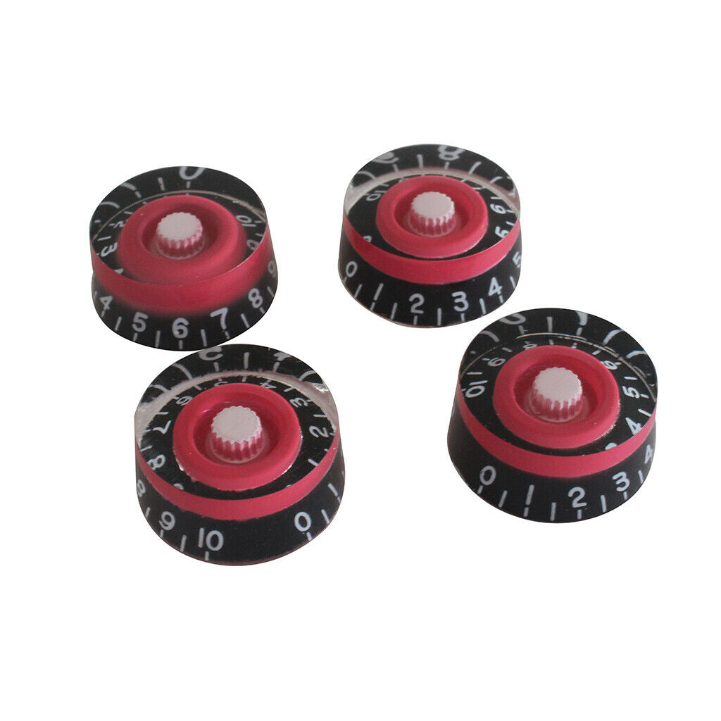 4x Speed Control Dial Knobs For  Epiphone Style Electric Guitars Red/Black