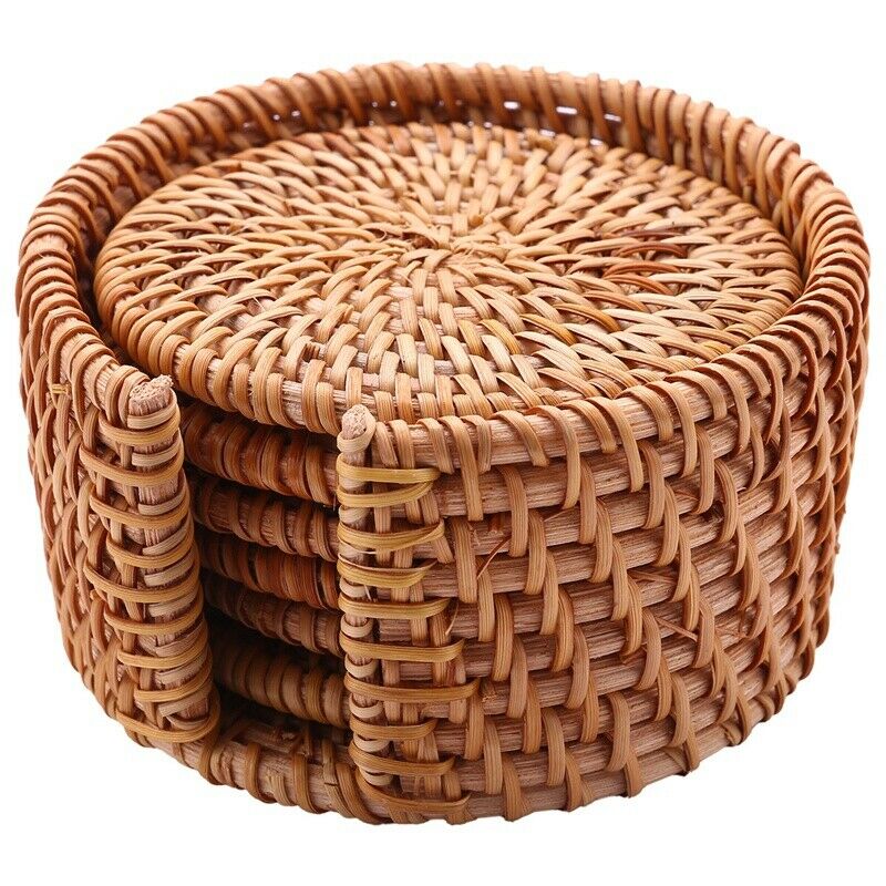 6Pcs/ Drink Coasters Set For Kungfu Tea Accessories Round Tableware Placemat DM4