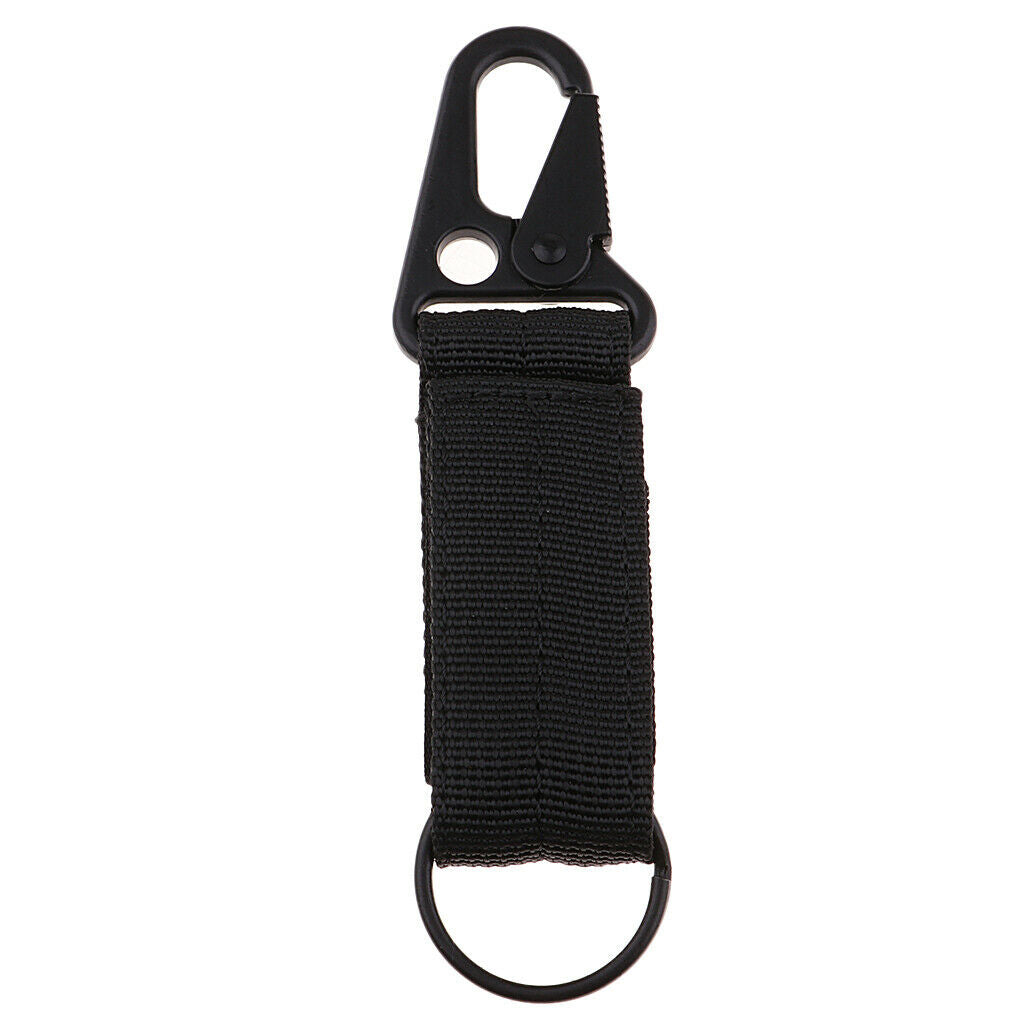 Key Hook Webbing Molle Buckle Hanging Belt Carabiner Clip Black