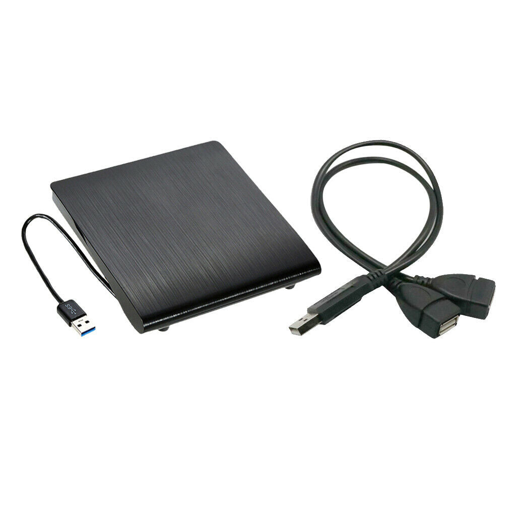 External ODD HDD Device Case + USB 2.0 A Male to Dual Female Y Splitter Cord