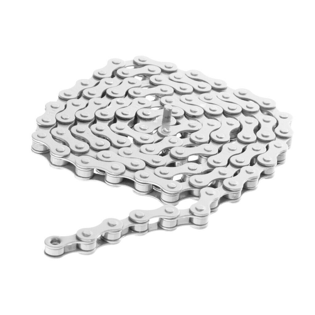 2 Pack Single Speed Bike Chain, 1-Speed, 1/2" x 1/8 ", 96 Links, White - BMX