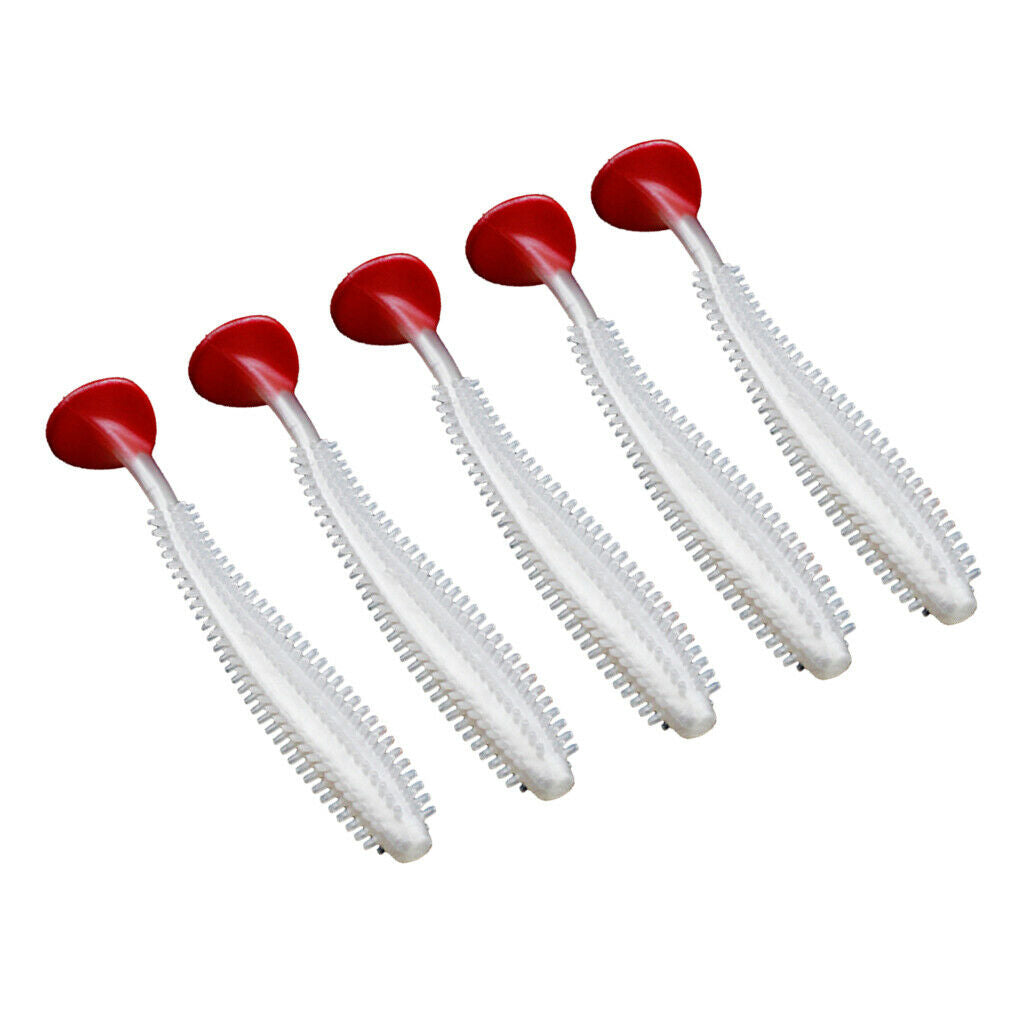 5Packs Soft Fishing Lures Lifelike Swimming Worm for Bass Trout Walleye