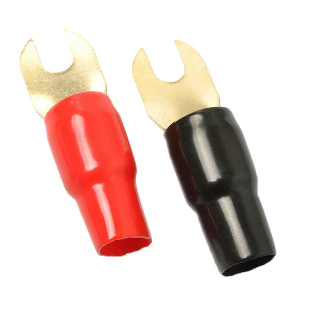 1 Pair 1/0 AWG Fork Terminals Wire Cable Connectors Corrosion Resistant