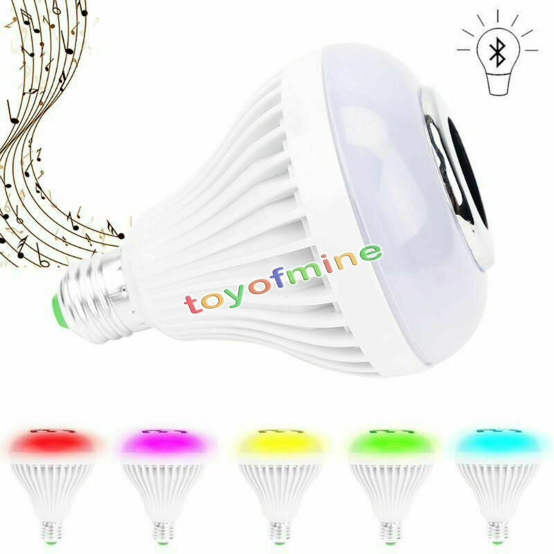 Wireless Bluetooth Speaker Bulb Light 12W LED E27 Smart Music Play Lamp Remote