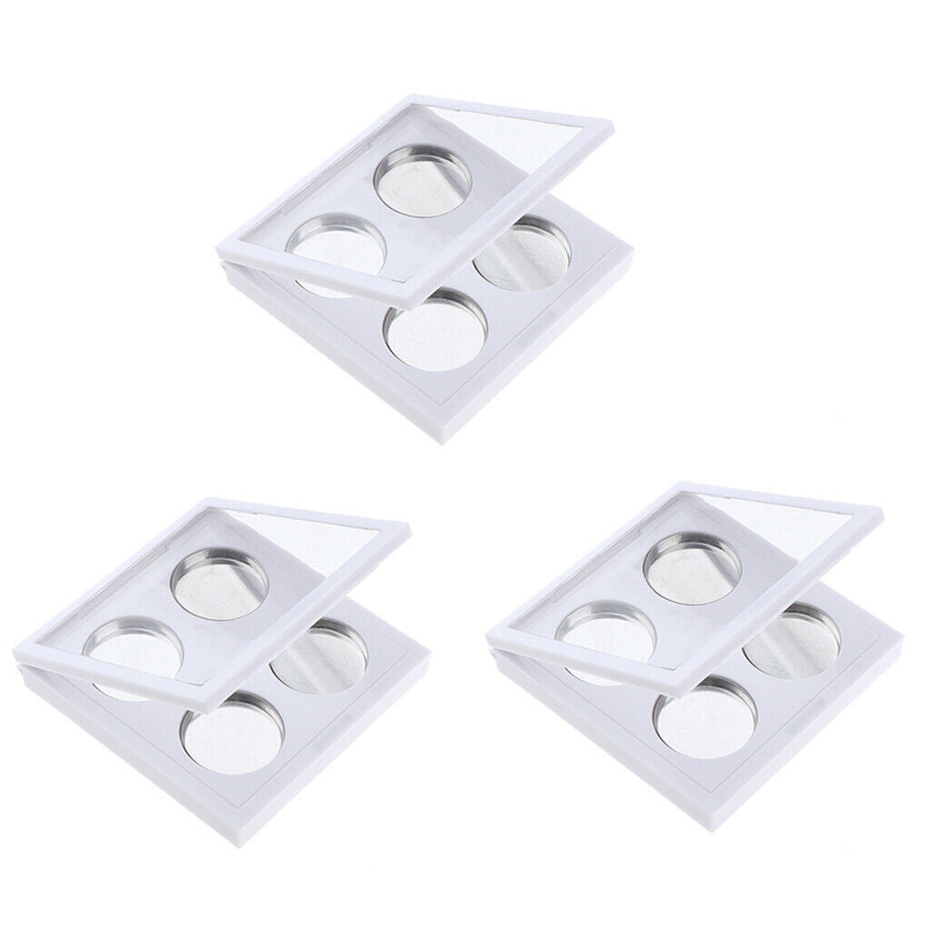 MagiDeal 4 Slots Empty Eyeshadow Palette Container DIY Cosmetic Case Box 3x