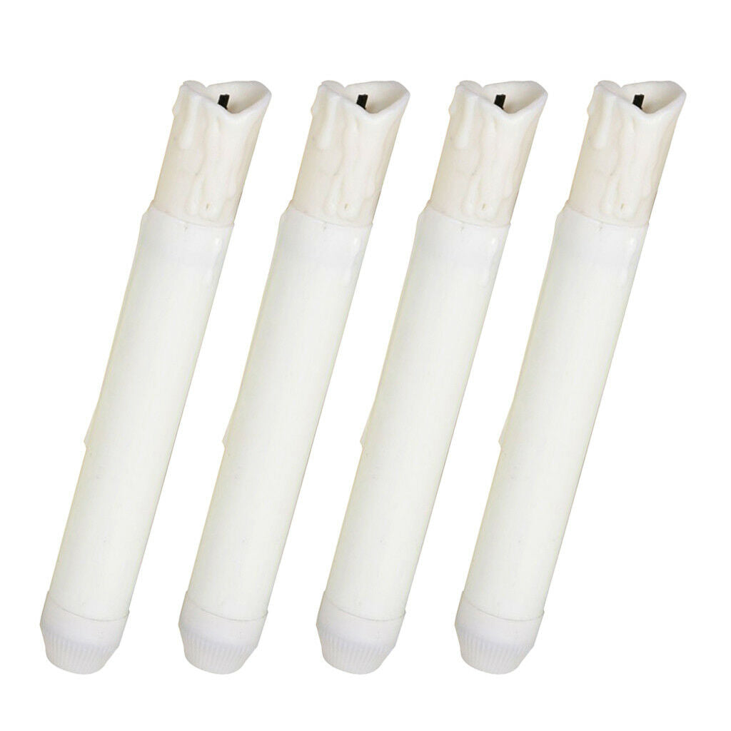 4x Battery Long LED Taper Candle for Church Home Wedding Party Decor 155mm