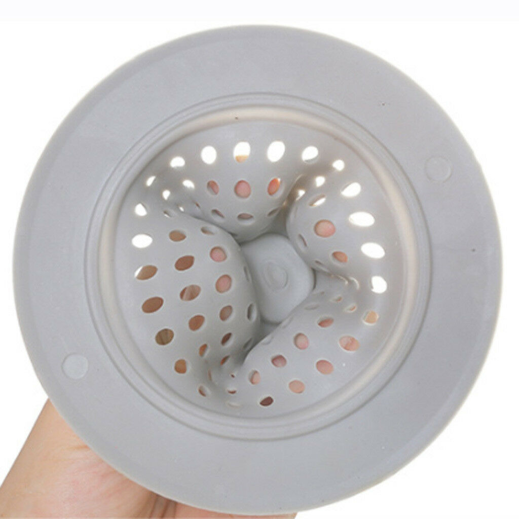 Silicone Hair Catcher Bath Drain Shower Tub Strainer Sink Trap Stopper Beige
