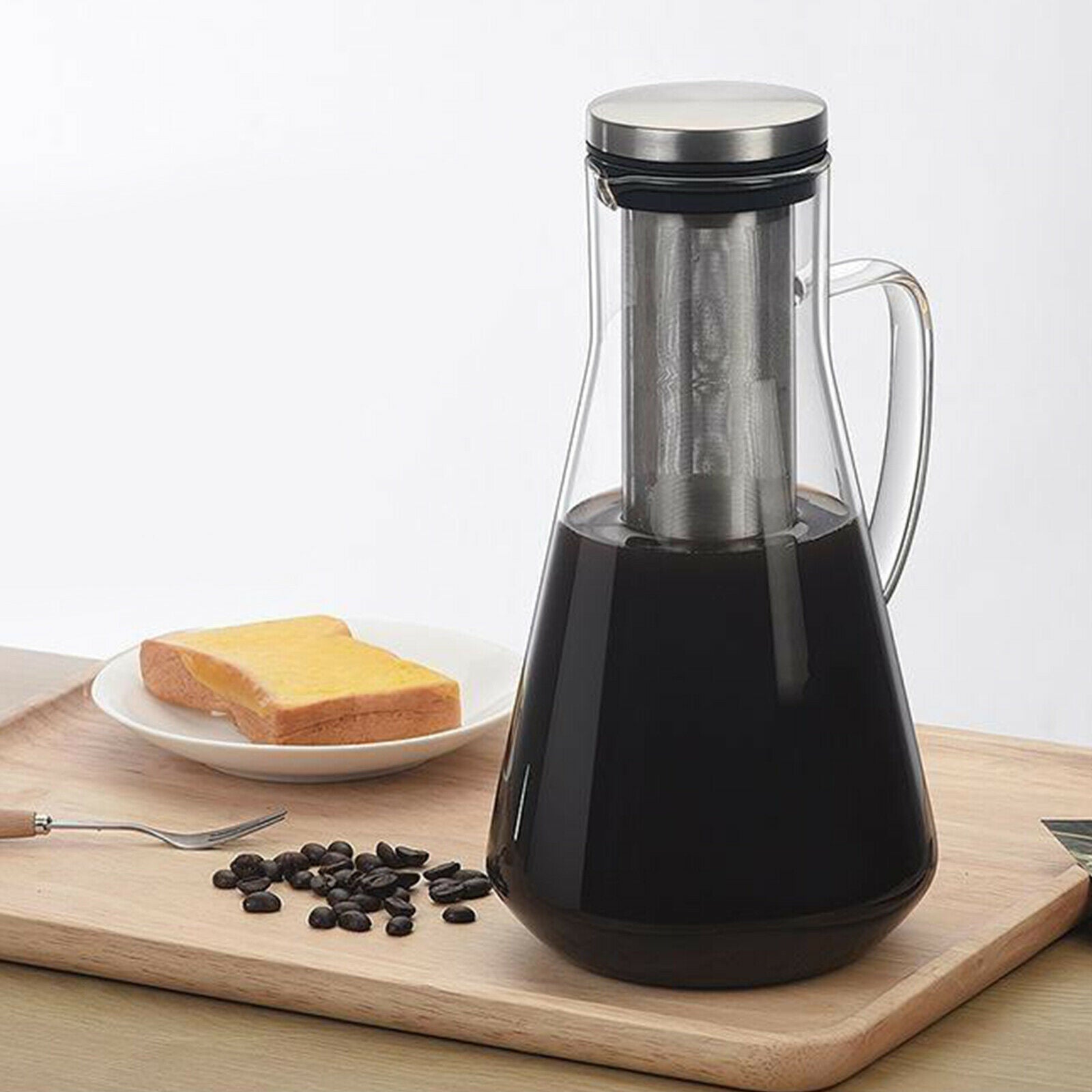 Household Coffee Tea Maker Pot 260x90x73mm Coffee Kettle Pot Glass Teapot 1600ml