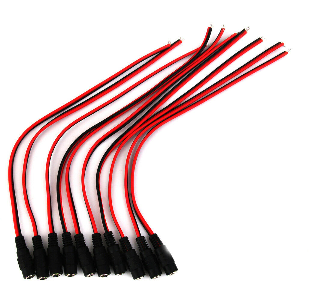 4X 10x12V DC Power Pigtail Socket Cable Connector for CCTV Security 5.5x2.1mm