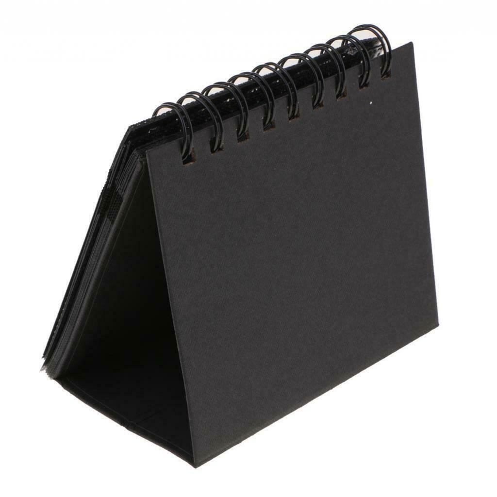 Photo Album Calendar Vertical Flip Self Adhesive Book 68 Pockets 3" Black