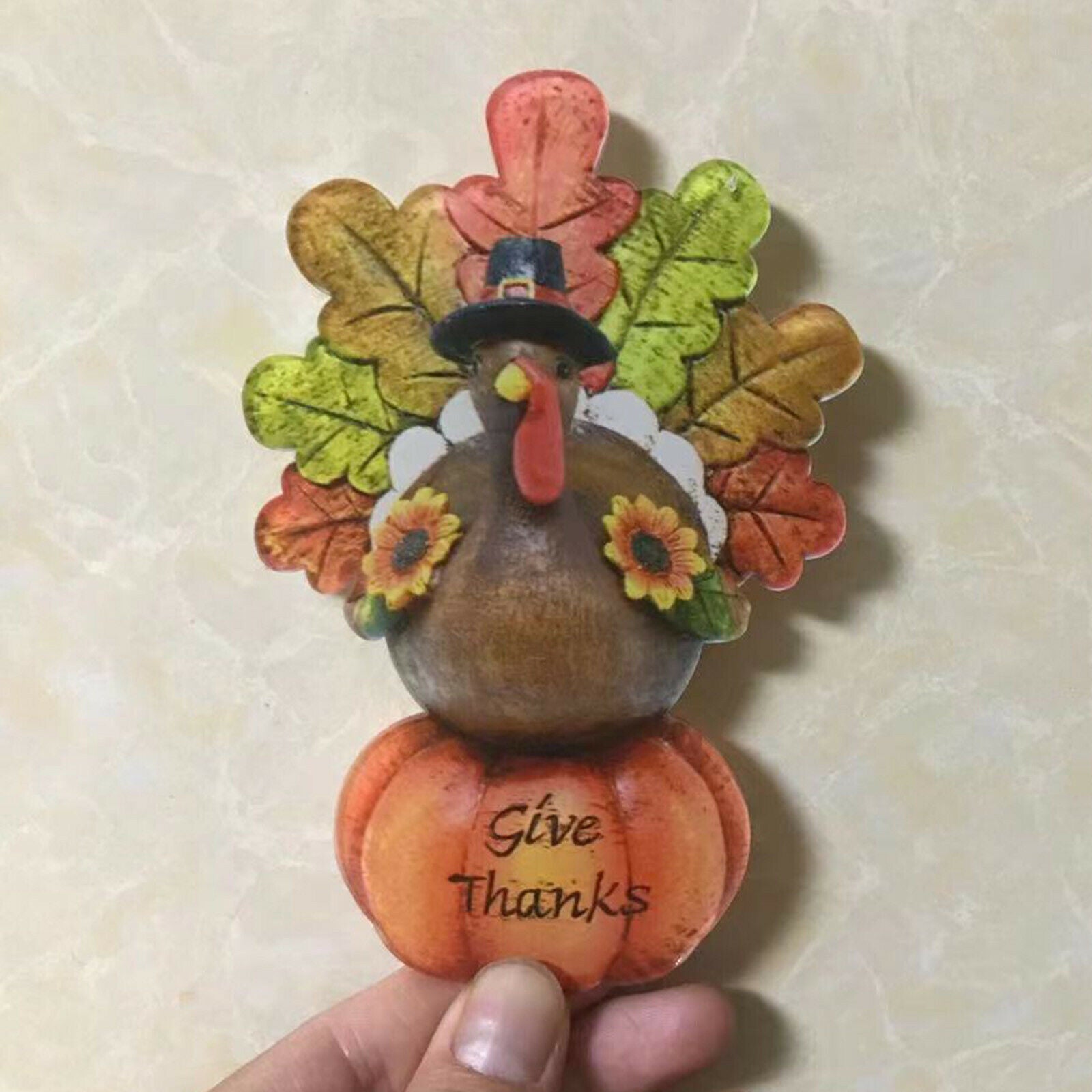 Thanksgiving Turkey Pumpkin Plaque Cute Autumn Harvest Living Room Decors