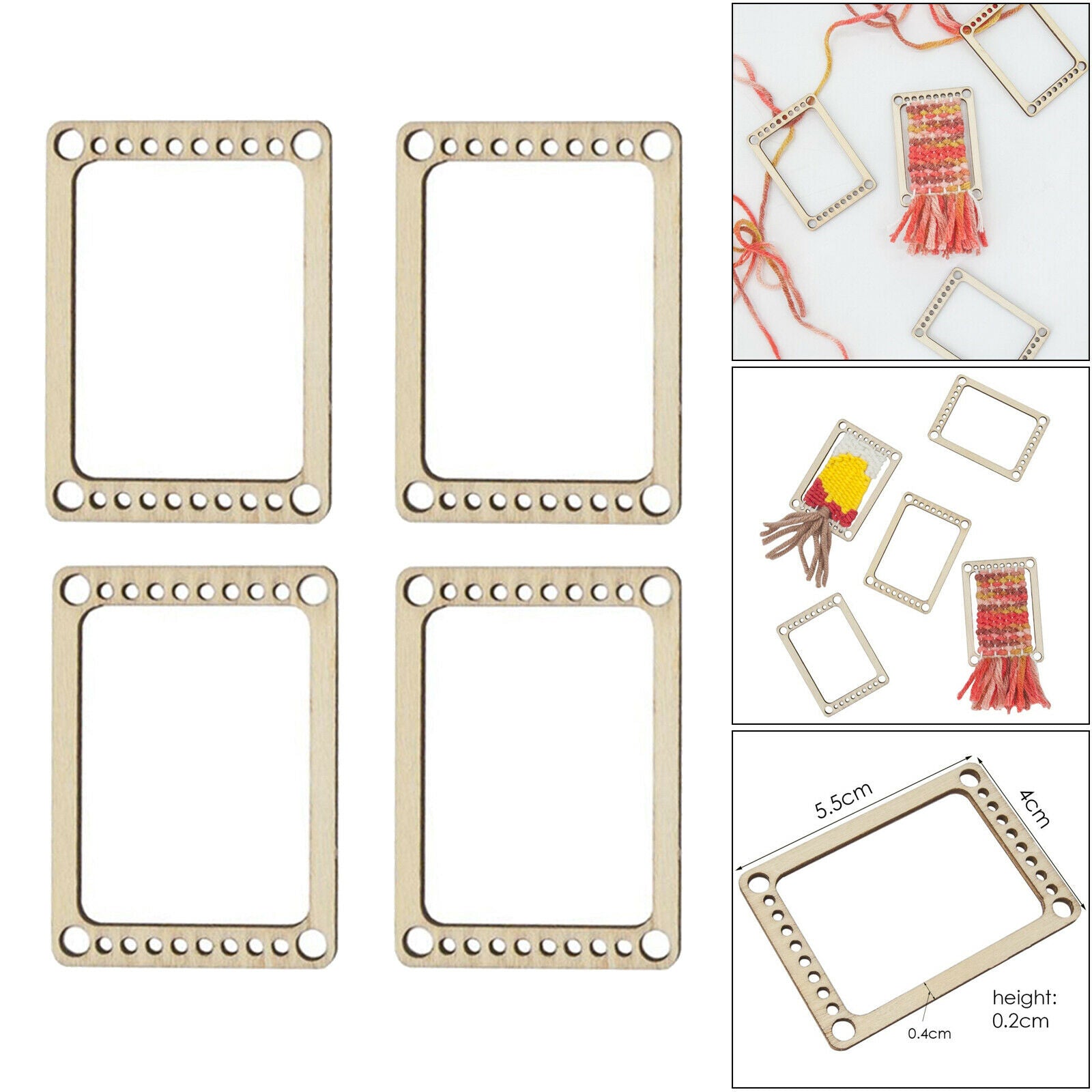 4x Mini Weaving Looms Adults Weave Frame Loom Knitting Coaster DIY Rack