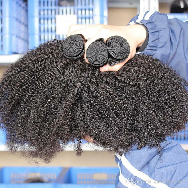 12" Mongolian Afro Kinky Curly Hair Weave 100% Virgin Human Hair Extensions 100g