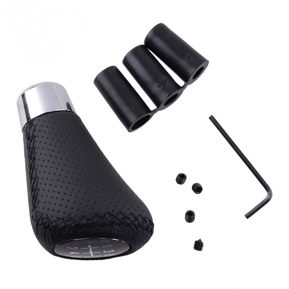 6 Speed Car Auto Leather Manual Gear Shift Stick Knob Shifter Lever Head*