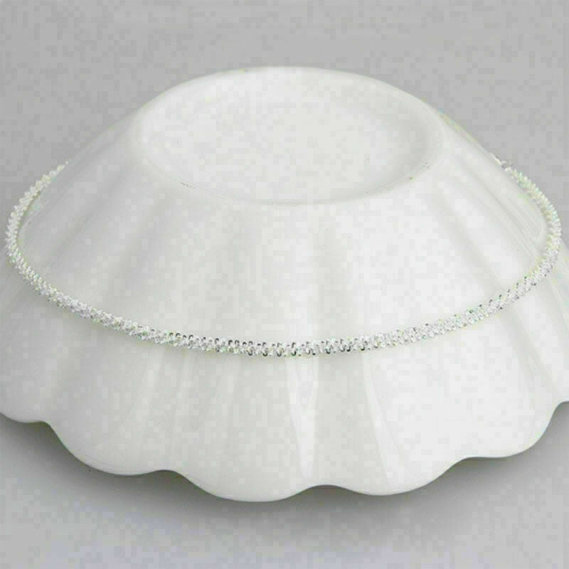 New 925 platedSilver Shining Chain Anklets Bracelet Fashion Girls