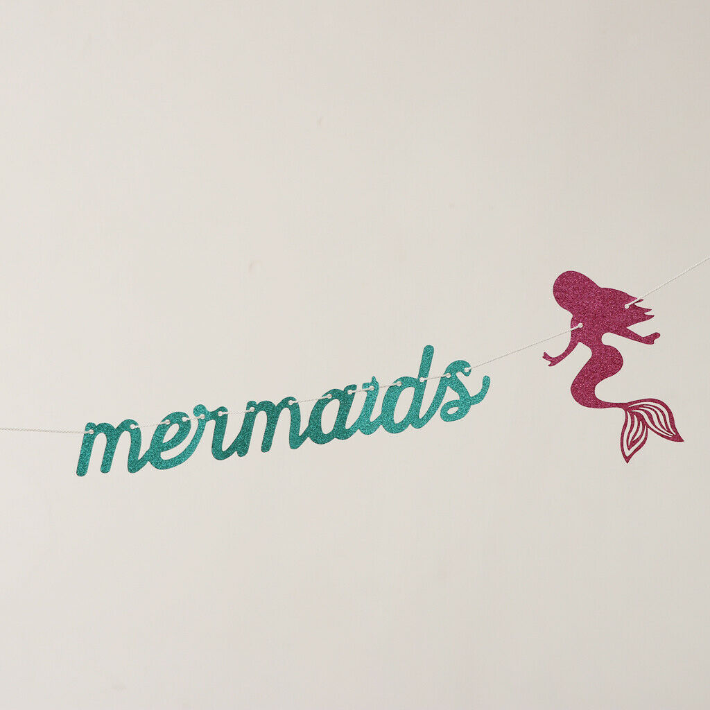 Let's Be Mermaid Garland Mermaid Theme Party Banner Decor