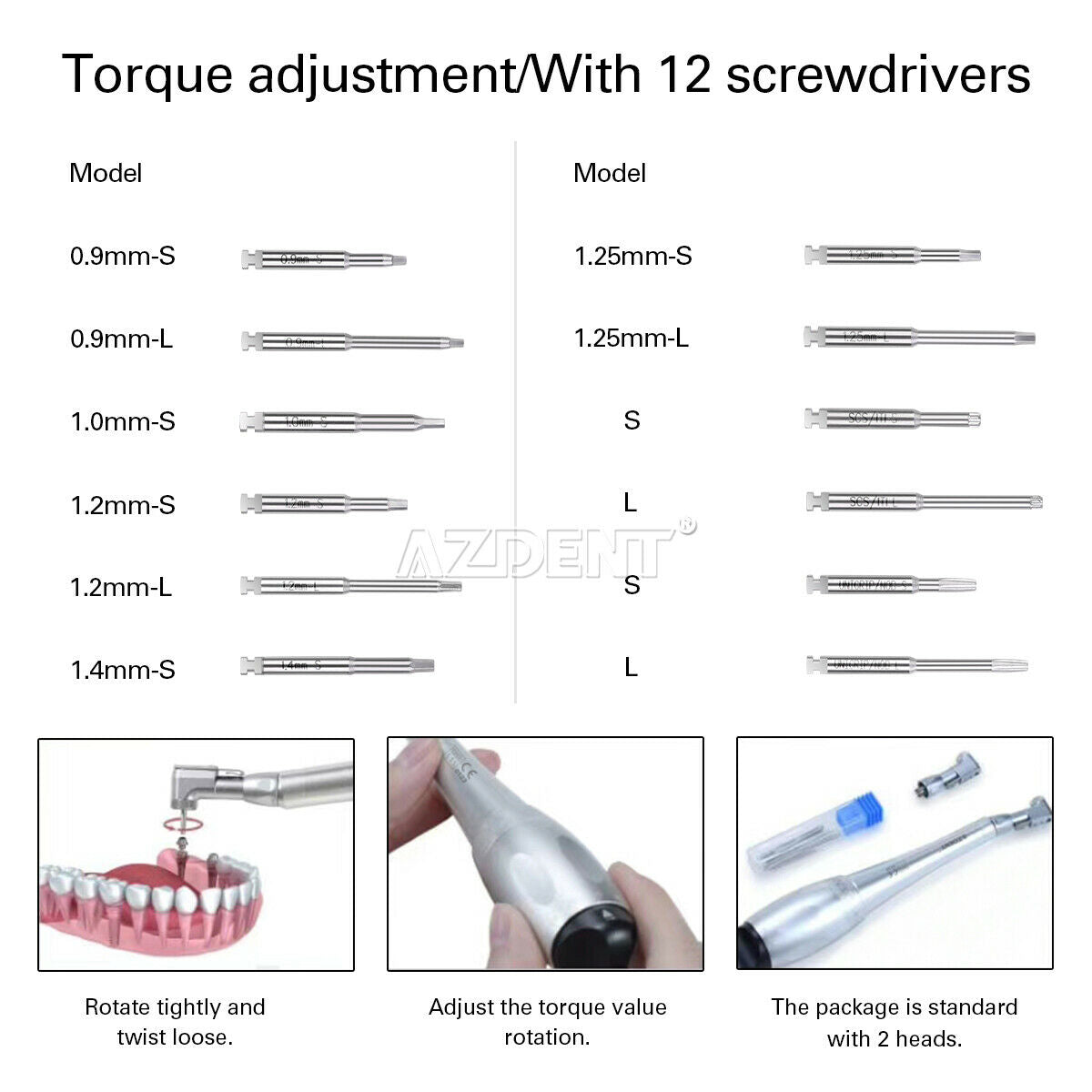 Dental Universal Torque with Drivers Wrench 7 Torque Level+Guide Locator