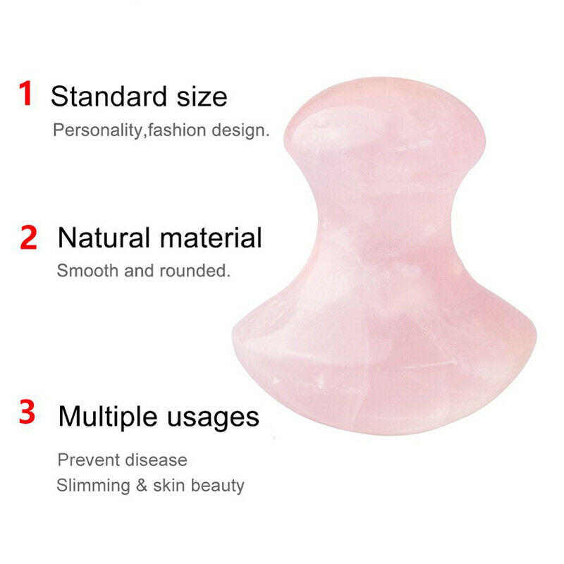 Face Massager Guasha Tool Natural Rose Quartz Mushroom Facial  Foot Acupunct SJ