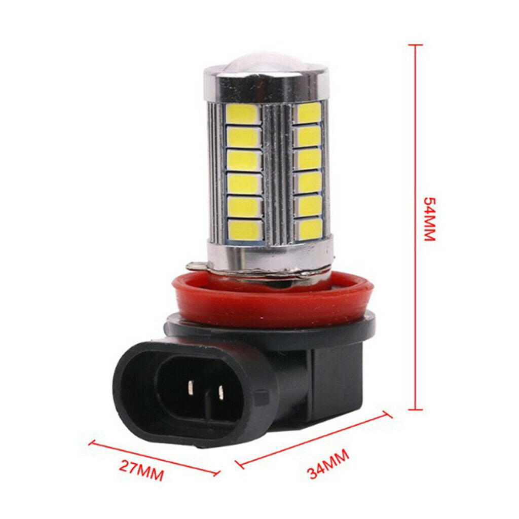 2Pcs 360° Xenon White 3030 H11 21 LED Fog Driving Light Bulbs DRL for Cars