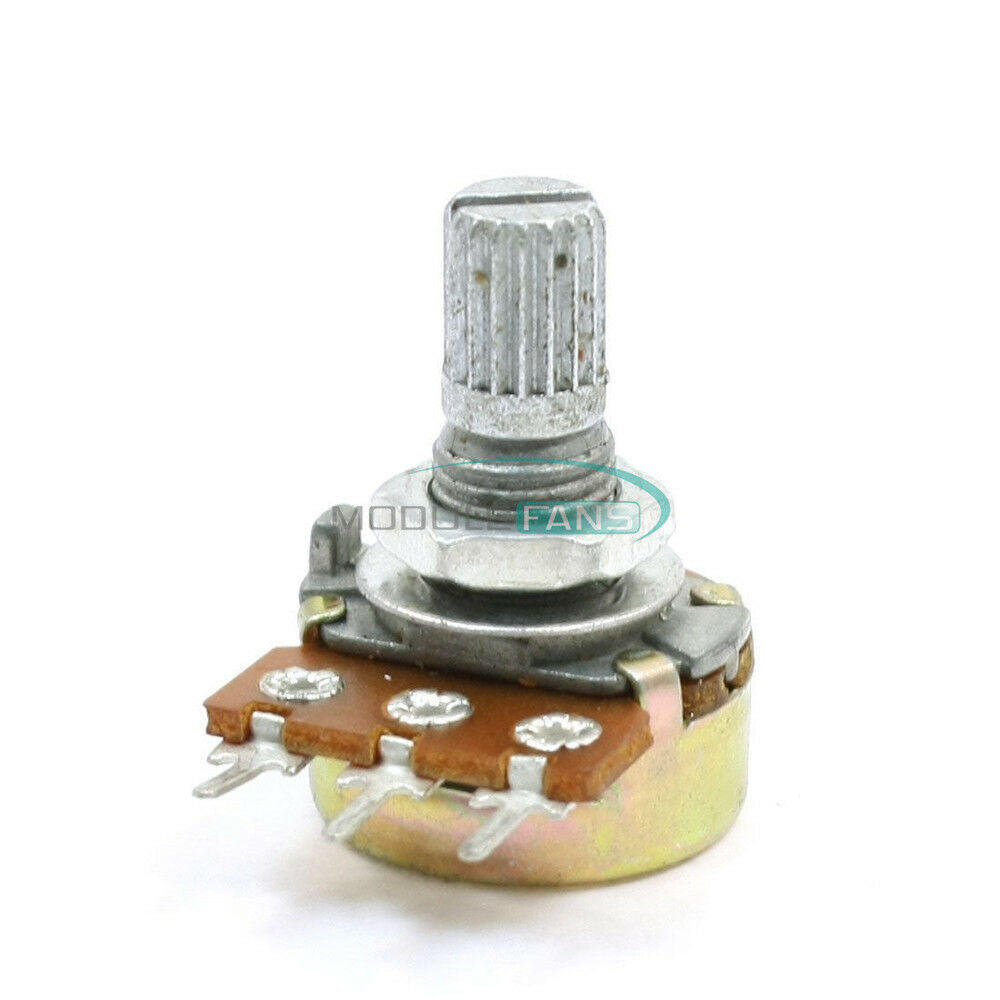 5PCS B5K 5K Ohm Knurled Shaft Linear Rotary Taper Potentiometer