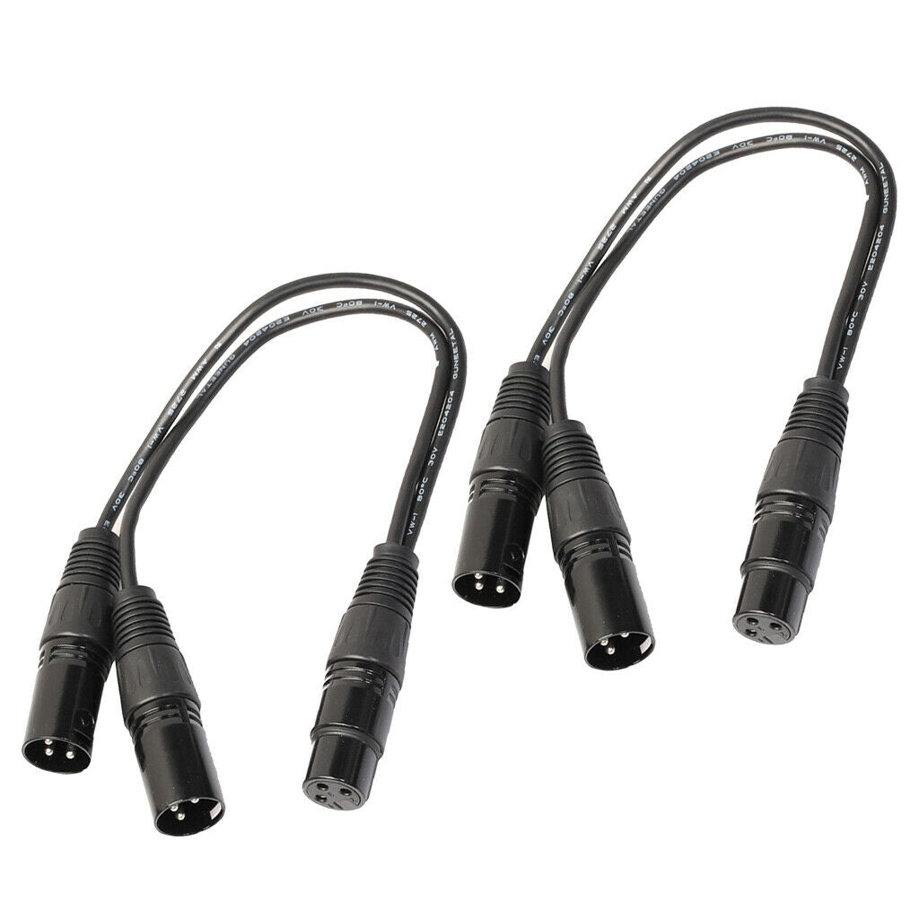 2Pieces XLR 3Pin Female to Dual XLR Male Splitter Y Cable Adapter Converter Cord