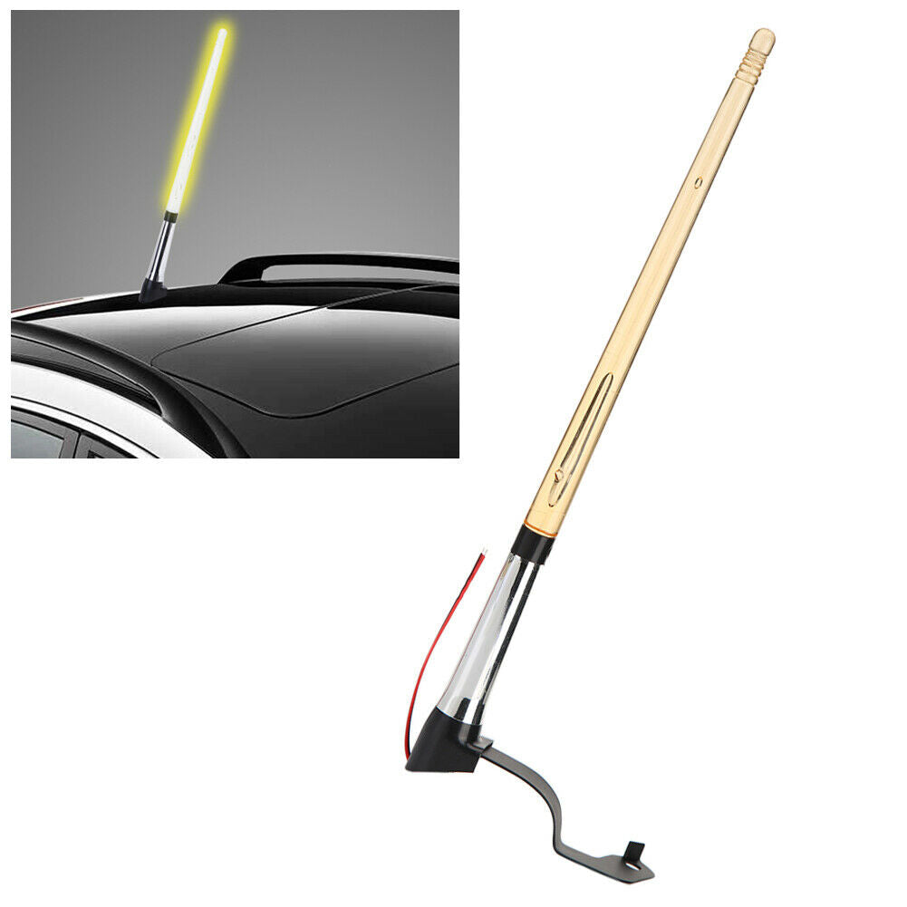 Universal Car External Light Antenna Flag Pole LED Light Signal AM FM @