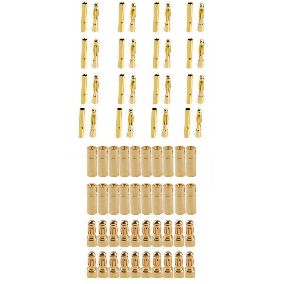 40Pairs 2mm+3.5mm Male Female Bullet Banana Plug Connector for Battery Motor