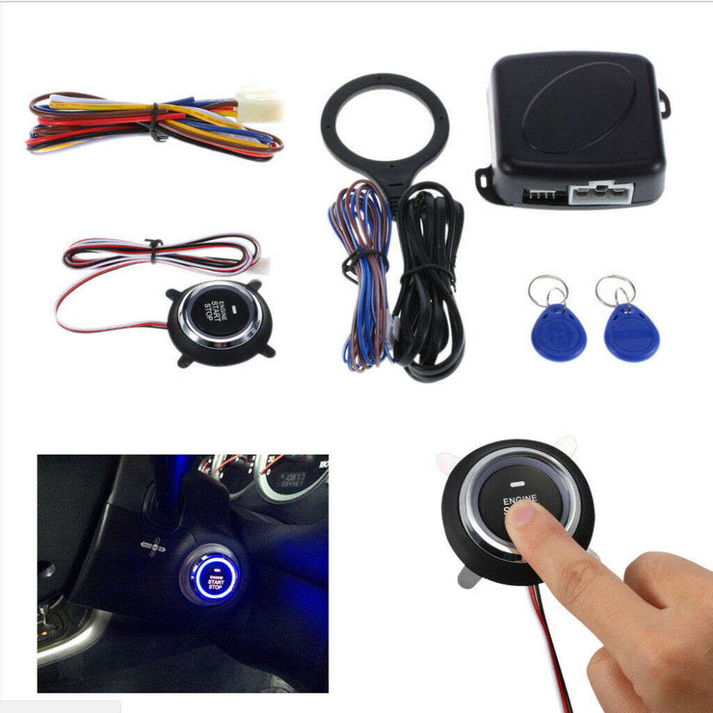 Auto Keyless Entry Engine Start Alarm System Push Button Remote Starter Stop