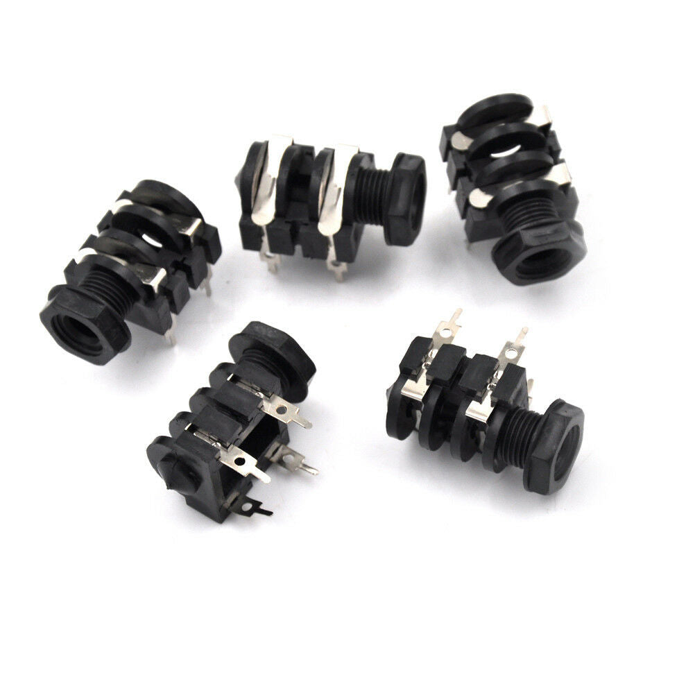 5x 6.35mm(1/4") 4Pin Female Stereo Jack Socket Panel PCB Weldin.l8
