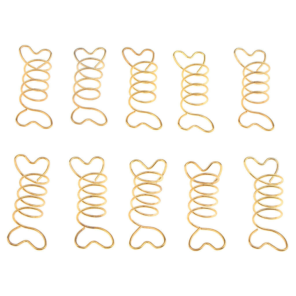 10PCS Dreadlock Beads Hair Spiral Rings Adjustable Hair Braiding Cuffs Clips