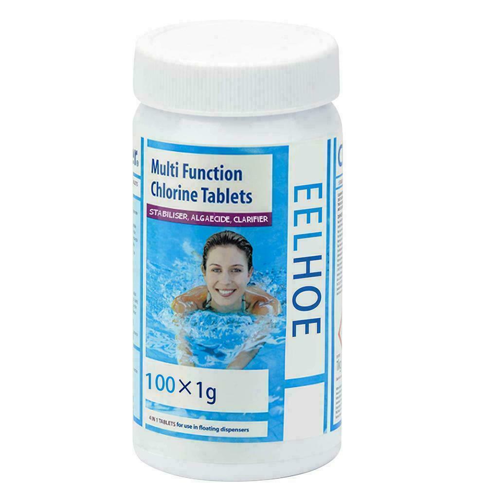 100 Tablets Swimming Pool Cleaning Tablet Chlorine Chemical Hot NEW