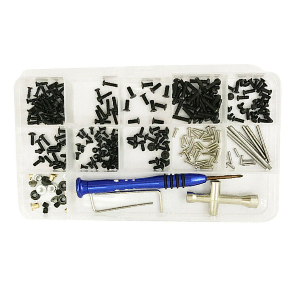 316 Pieces RC Screws Kit Repair Tool Metal Screws & Nuts Set with Hexagon Wrench