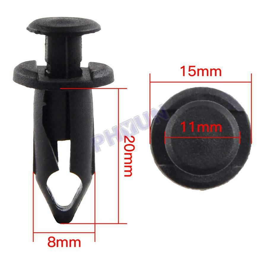 100pcs Plastic Fastener 8mm Push Pin Rivet ATV Fairing Body Fender Retainer Clip