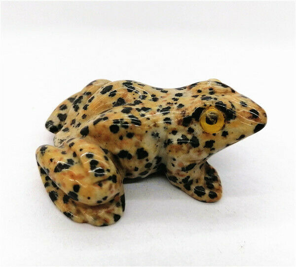 50x40x23mm Natural Dalmation Jasper Carved Frog Decoration Statue Decor HH7557