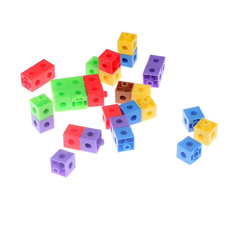 30Pcs/Set Color Cubes Snap Assembling Toys Manipulative Math Kids Connecting  TL