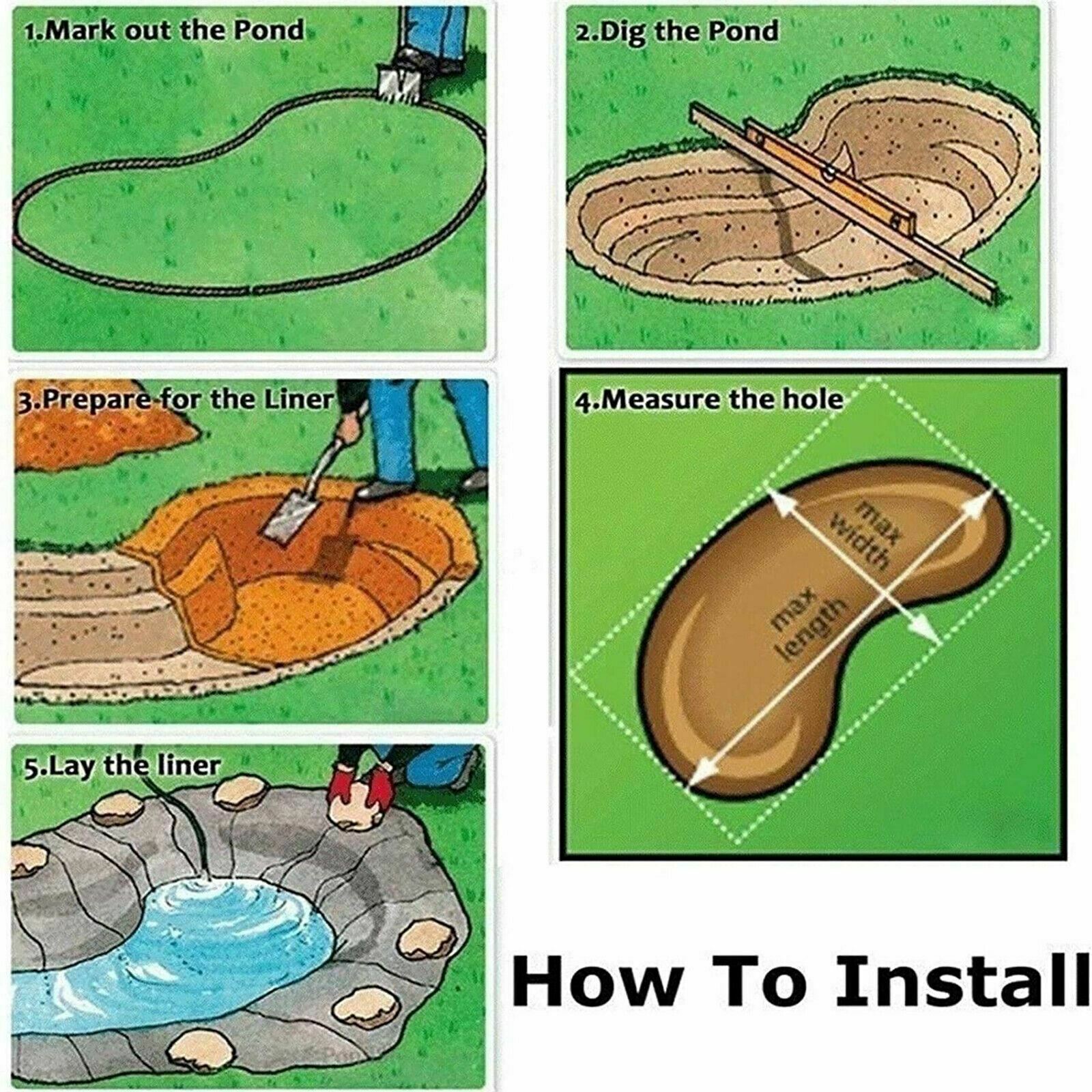1.5X3M Heavy Duty Impervious Landscaping Garden Pool HDPE Fish Pond Liner Cover