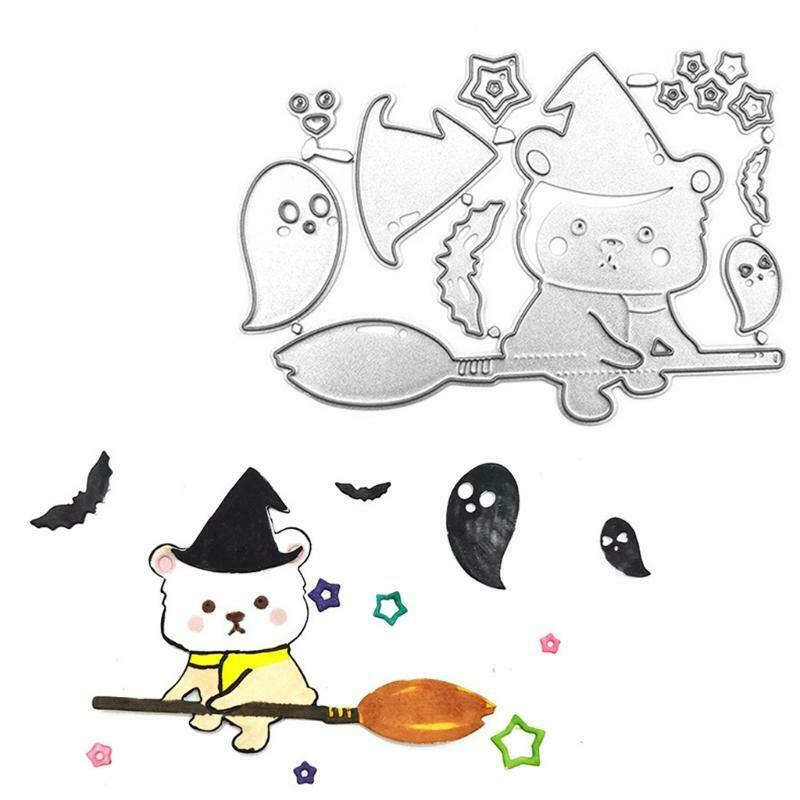 Halloween Bear Bat Ghost Metal Cutting Dies Stencil Scrapbooking DIY Album Stamp