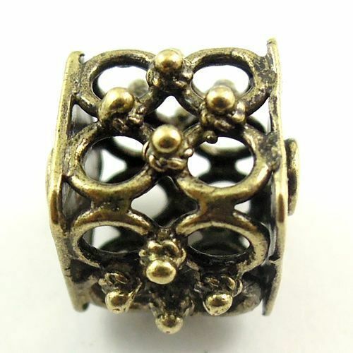 30101 Atq bronze tone cube hollow bead spacer bar jewellry findings  8pcs