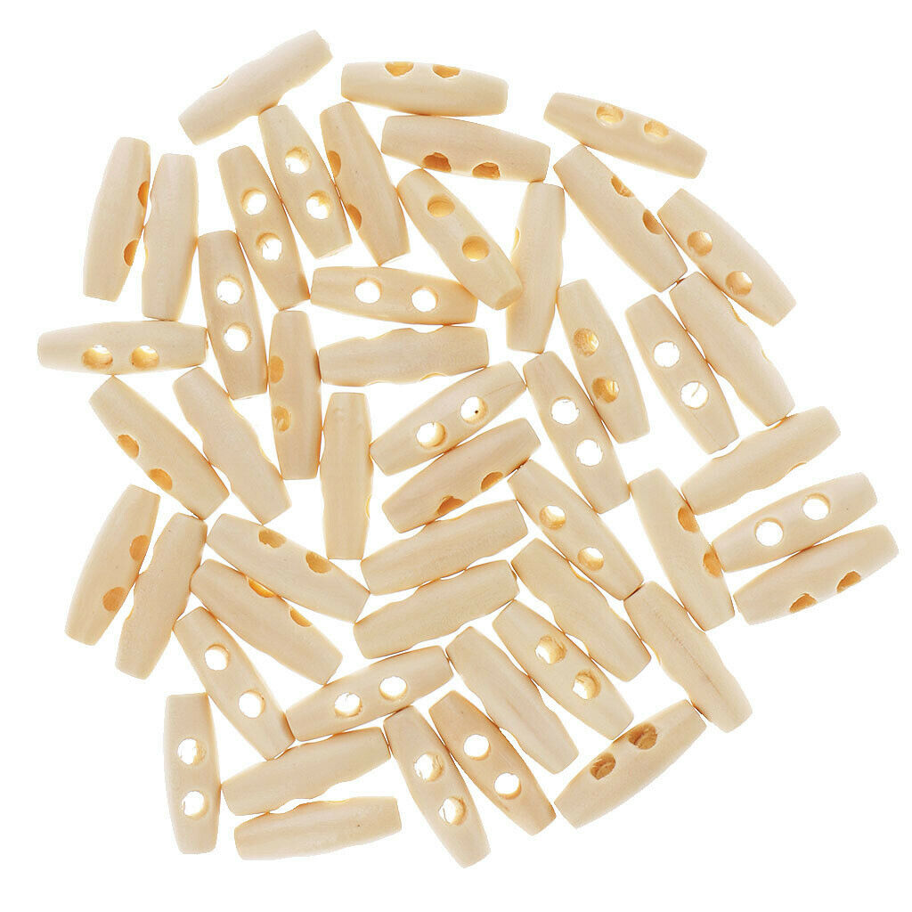 150Pcs / set   30mm   Wooden   Coat   Toggle   Horn   2   Holes   DIY   Sewing