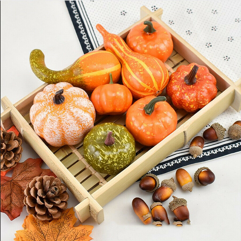 Artificial Pumpkin Autumn Fall Leaves Wall Decor Thanksgiving with Scissors