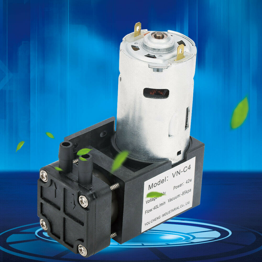 DC24V Mini Oilless Vacuum Pump -85kPa Vacuum Degree 40L/min for Gas Air Flow