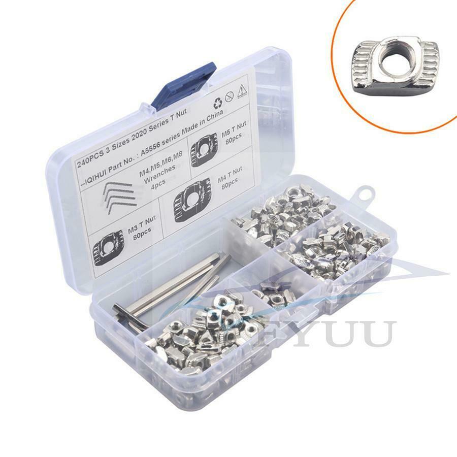 240 × 2020 Series T Nuts M3 M4 M5 T Slot Nut Hammer Head Fastener Nut Aluminum