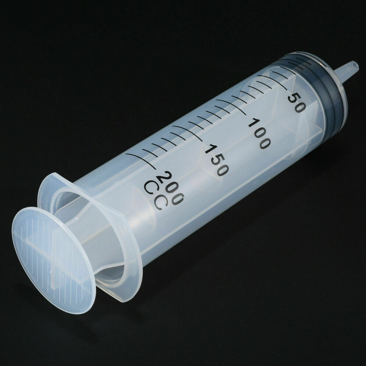 200ml Large Clear Plastic Syringe Measuring Nutrient Reusable Lab Kitchen Kit