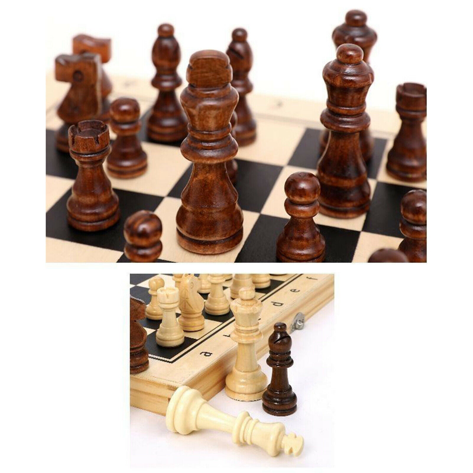 Foldable Magnetic Chess Board Board Game 15x15 Inch Travel Set Chess Pieces