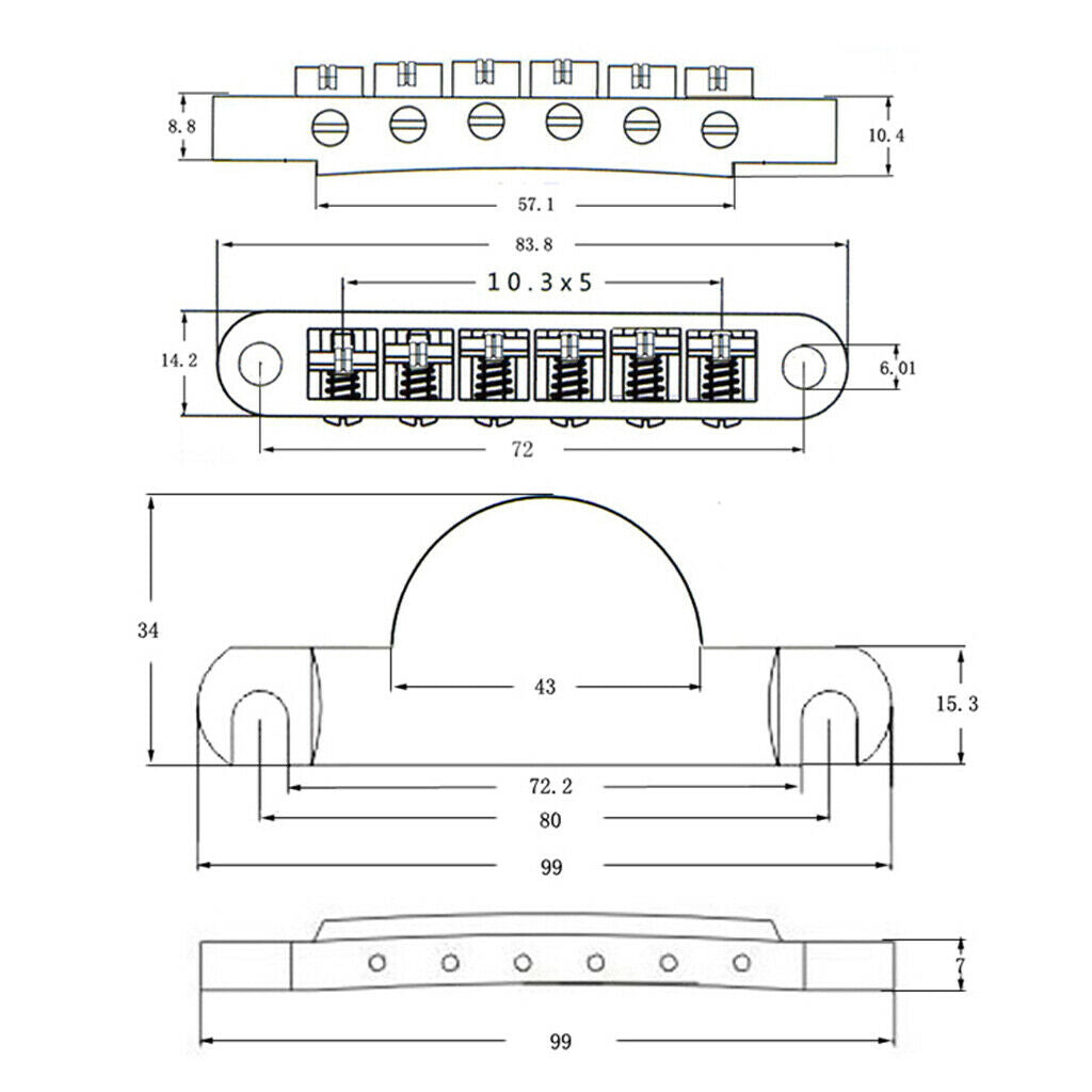Lion Head Pattern Roller Saddle Bridge Tailpiece for   LP Guitar
