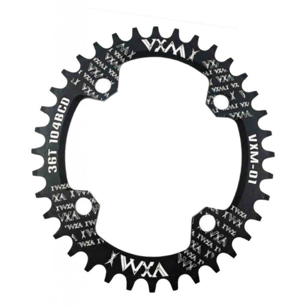 Bike Chainring 104 BCD Narrow Wide Chain Ring 1 Speed Chainwheel Black 36T